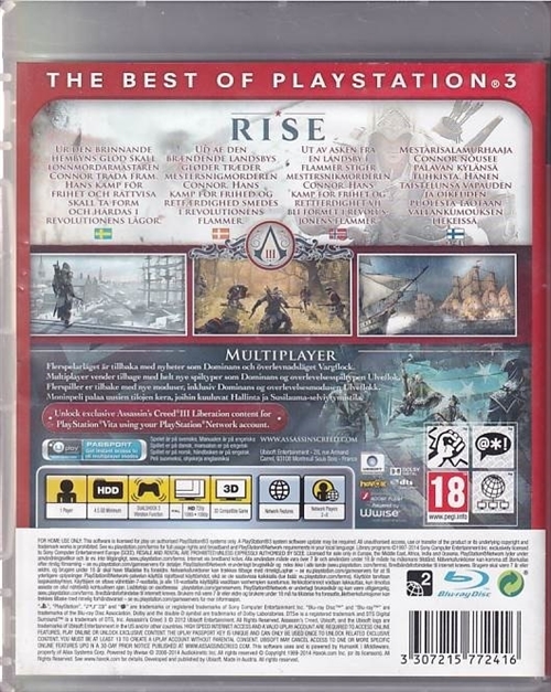 Assassins Creed III - Essentials - PS3 (B Grade) (Genbrug)